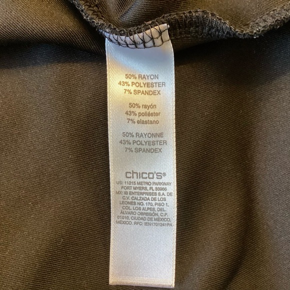 Chico’s Weekends Double Knit Tulip Hem 3/4 Sleeve Pullover - Black - XL - Picture 7 of 7